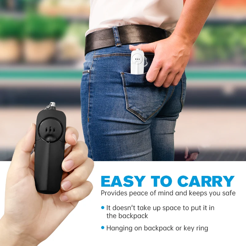 Safe Sound SOS Emergency Self Defense Security Anti Attack Alarm With LED Alarm Personal Safety Keychains for Women