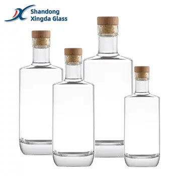 Liquor Glass Bottle Custom Vodka Brandy Gin Glass Wine Liquor Bottle 500ml 750ml Manufacturers Glass Vodka