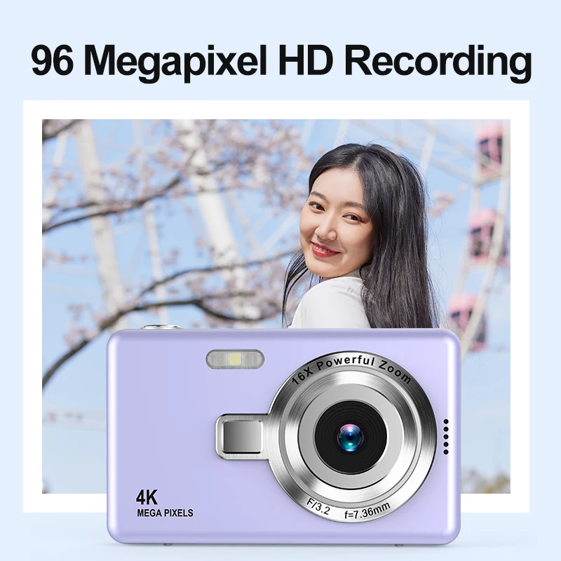 Yuniq New Muti Color 16X Zoom 2.4-Inch Hd Screen 96 Million Pixels Video Creative Compact Digital Cameras for Kids Q12 CCD