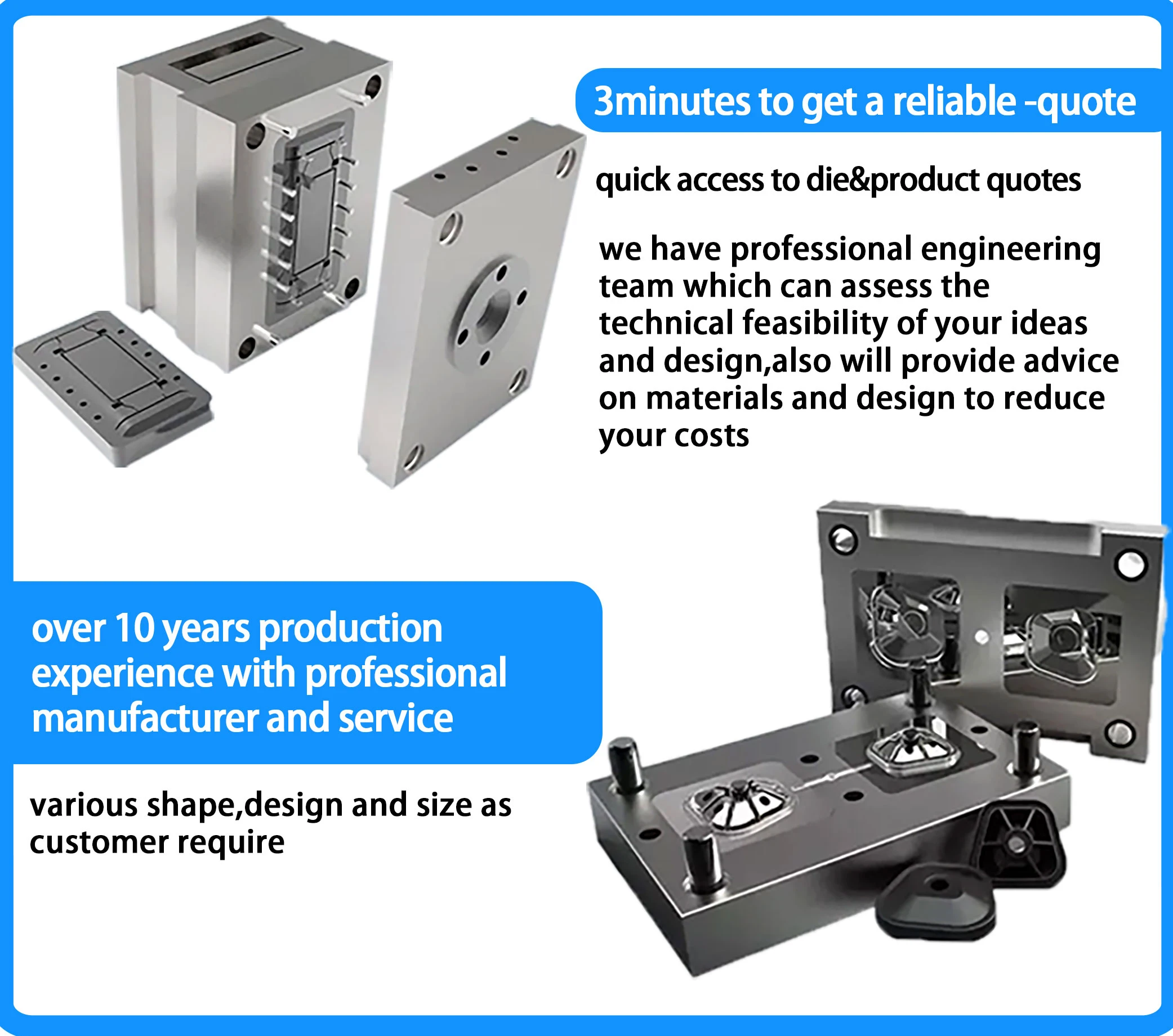 Customized Plastic Injection Molds  <a class='inkey' style='color:blue' href='https://www.kysenmolding.com/injection-mould' target='_blank'>Injection Mould</a> products  Mold Design Analyze Service supplier