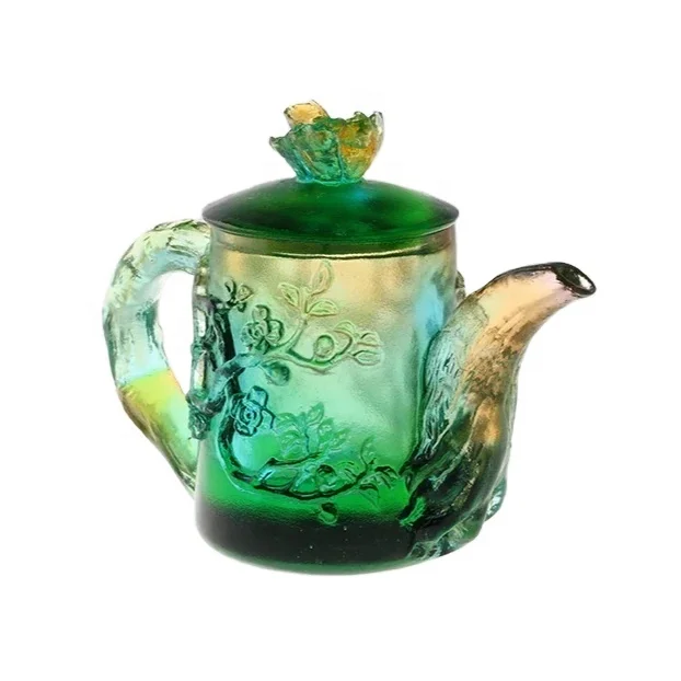 Customizable High-end Crystal Glass Teapots Uniquely Design Glass Artwork For Home Decoration