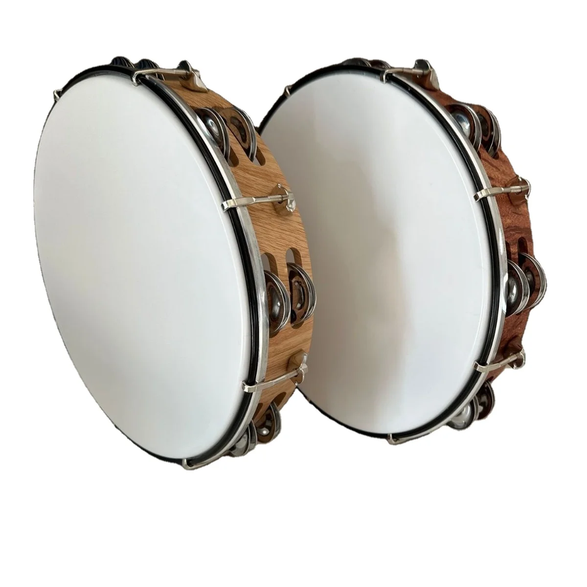 Pandereta de grano de madera de 10 pulgadas de alta calidad