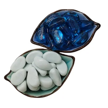 customised Cashew Shaped multicolor gravel stone pebble bead transparent glass pebble stone
