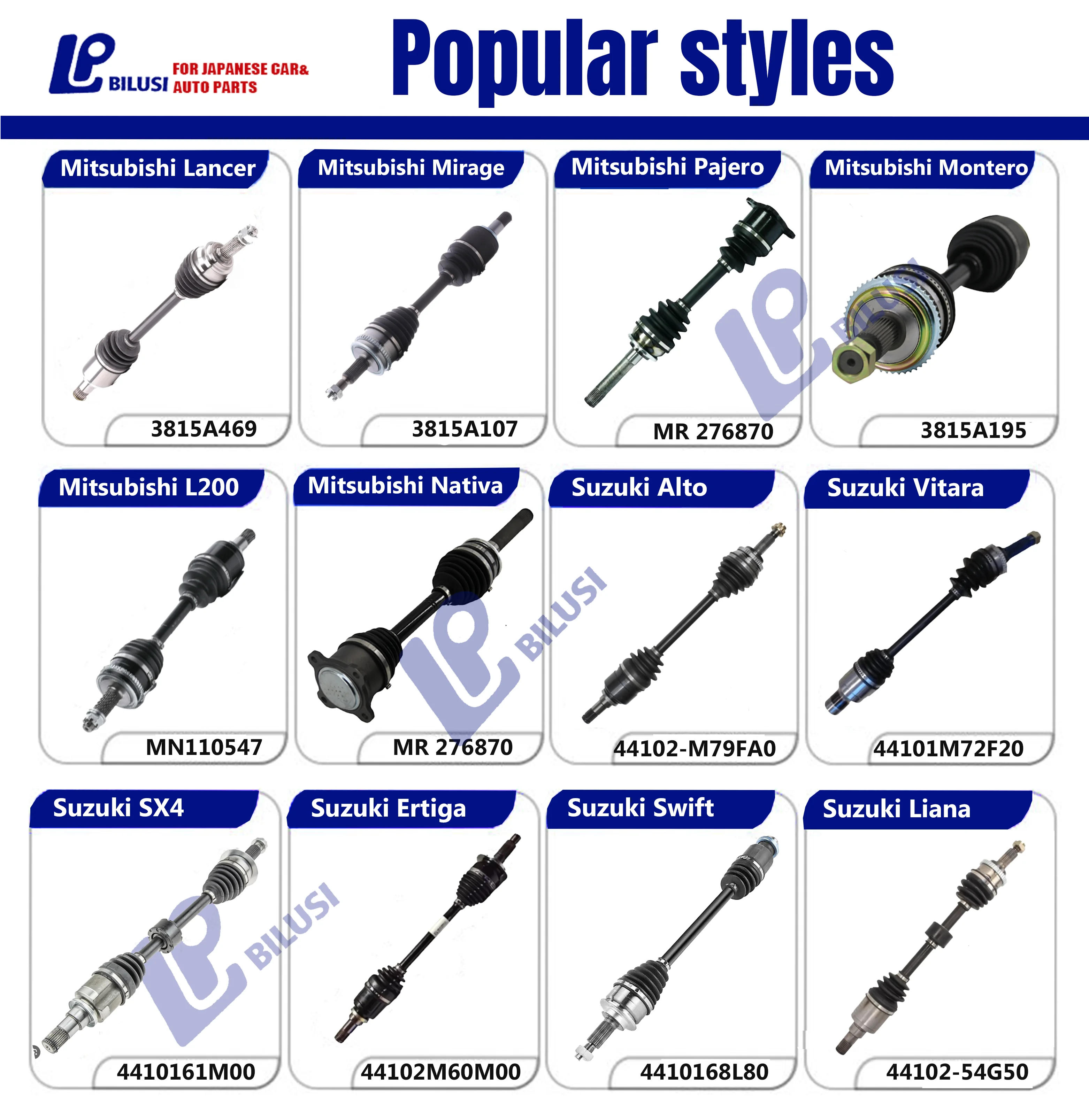 Bilusi 8-98392965-0 Drive Shaft Left and Right Axle Shaft Parts