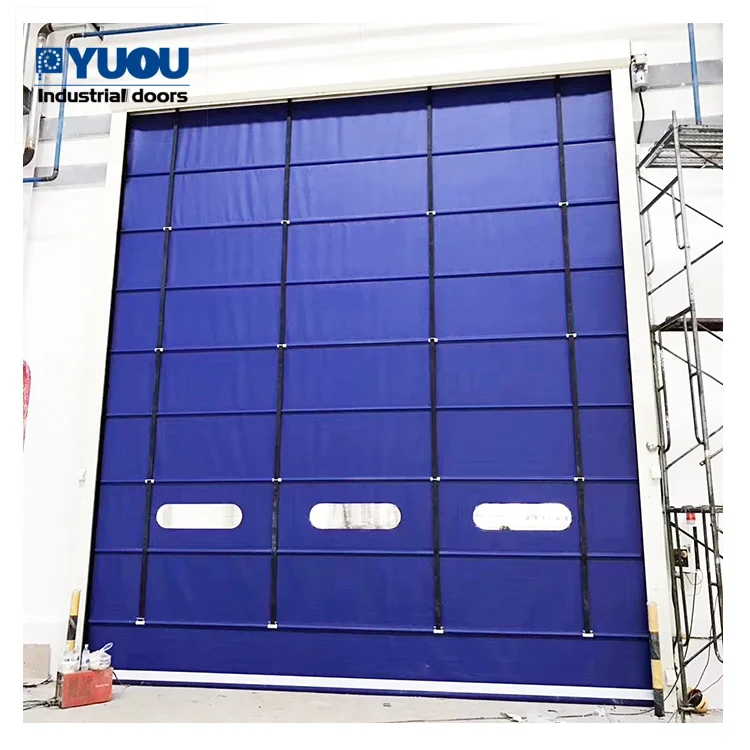 PVC Curtain Folding Roll up Fast High Speed Windproof Rapid Stacking Door