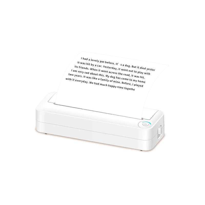 A4 Printer HD Mini Inkless Transfer Storage Writing Paper for Photo Document Office Home Printers Portable Thermal BT Printing