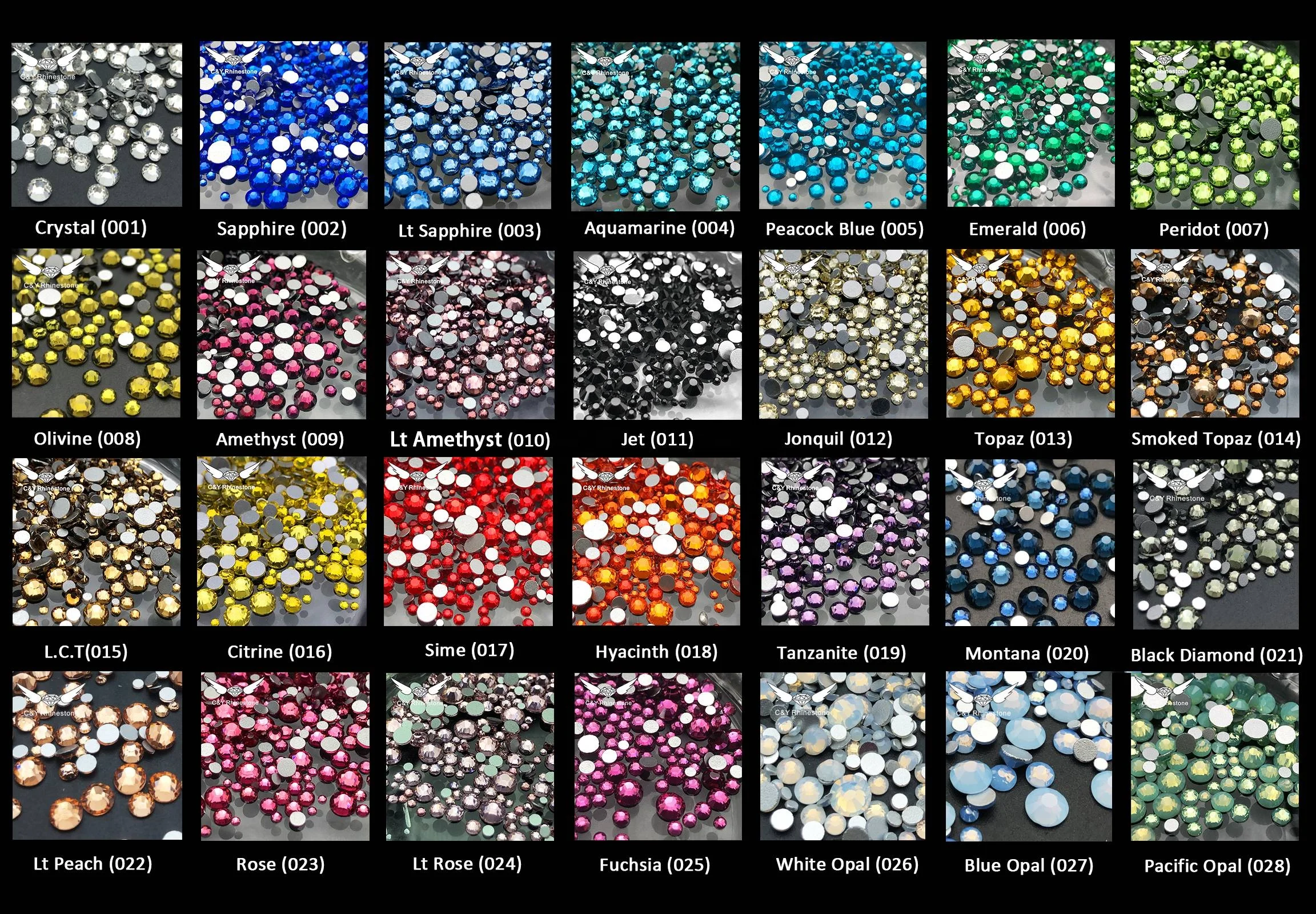 501 SS3 SS4 SS5 SS6 SS8 Wholesale small bags transparent glass Flat Back  Rhinestone