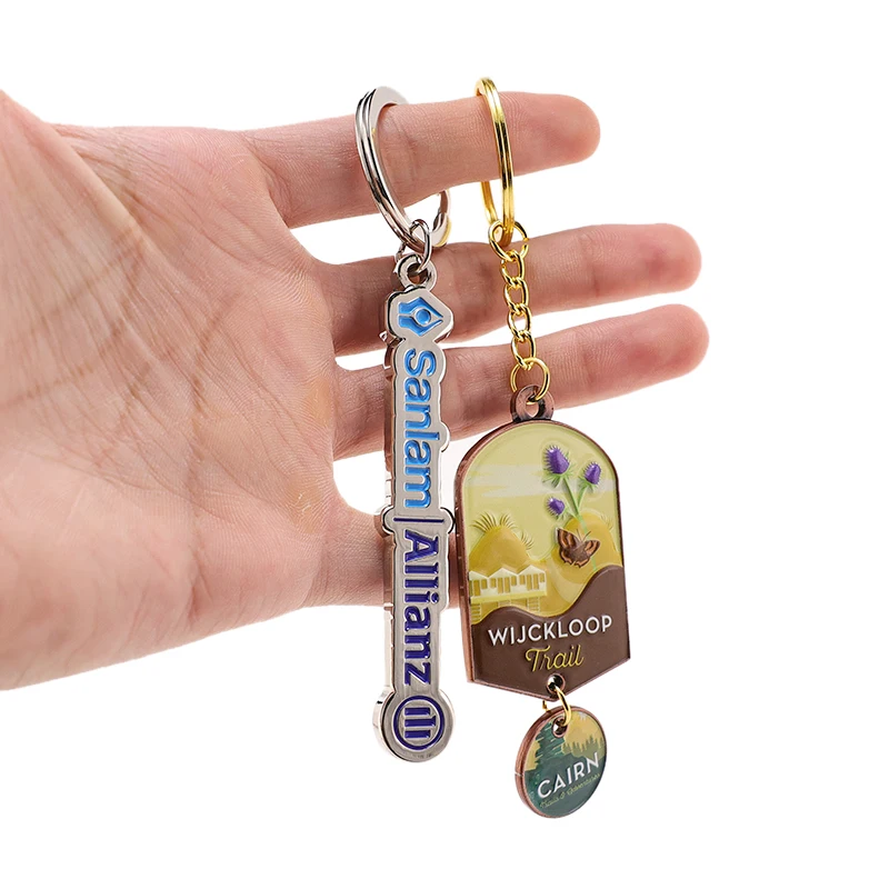 Custom Metal 3d Personalized Logo Enamel Keychain Outdoor Hiking Trail Commemorative Keychain Promotional Business Gifts