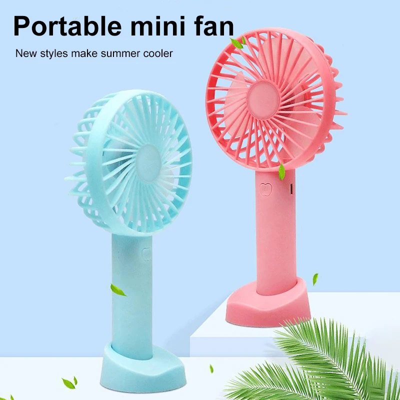 Factory Price Summer Personal Small Handheld USB Mini Fan Desktop Air Cooling Outdoor Travel Phone Stand Rechargeable Fan