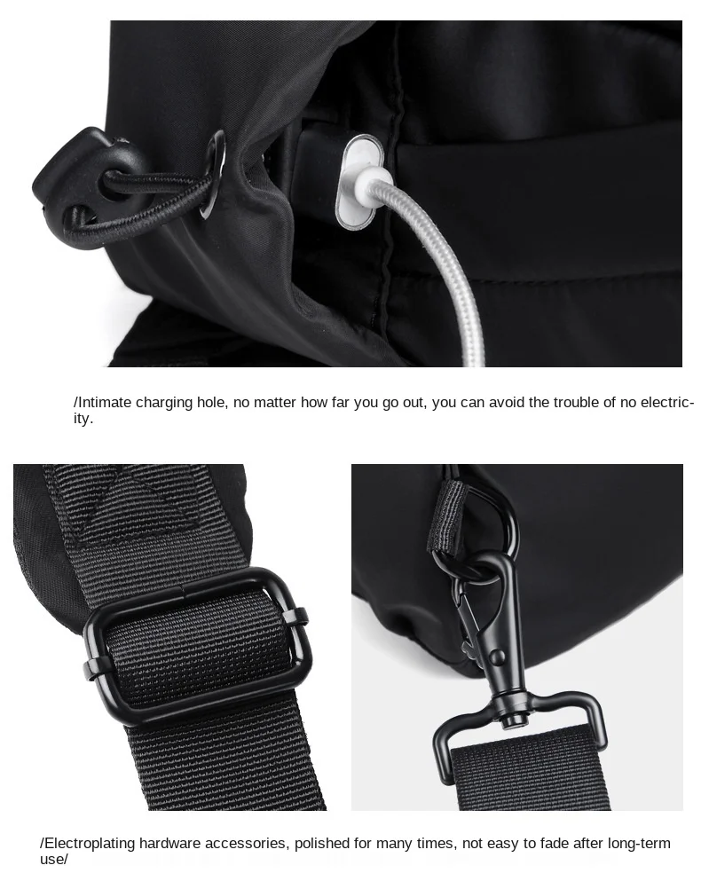 Men's new trendy business and leisure multi-function business travel single shoulder messenger bag