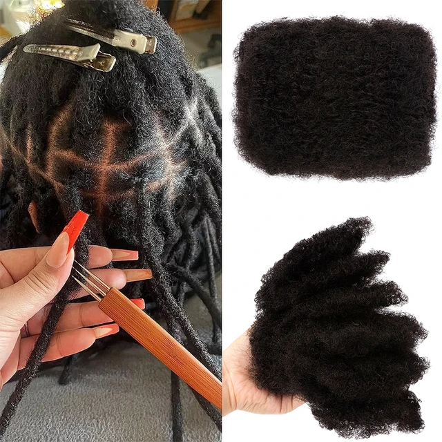 KAMA 100% Human Hair Dreadlock Extension Loc Extension Afro Kinky Human Hair Crochet for Braids Locs Repair