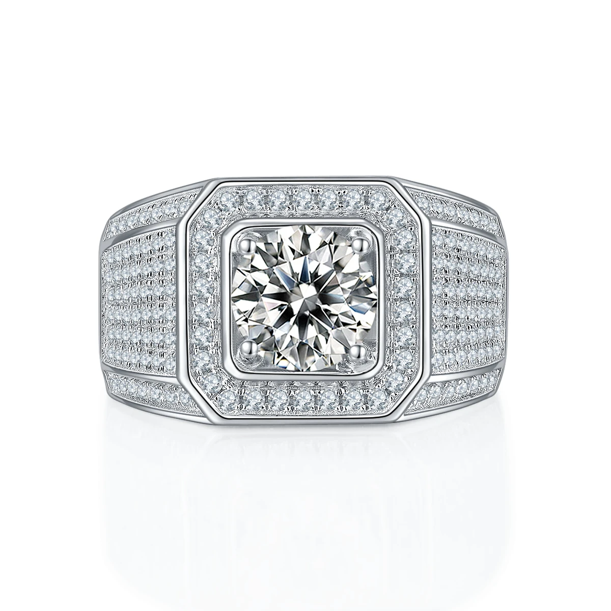 Wish Jewelry Low Moq Finely Processed Men Style Moissanite Mens