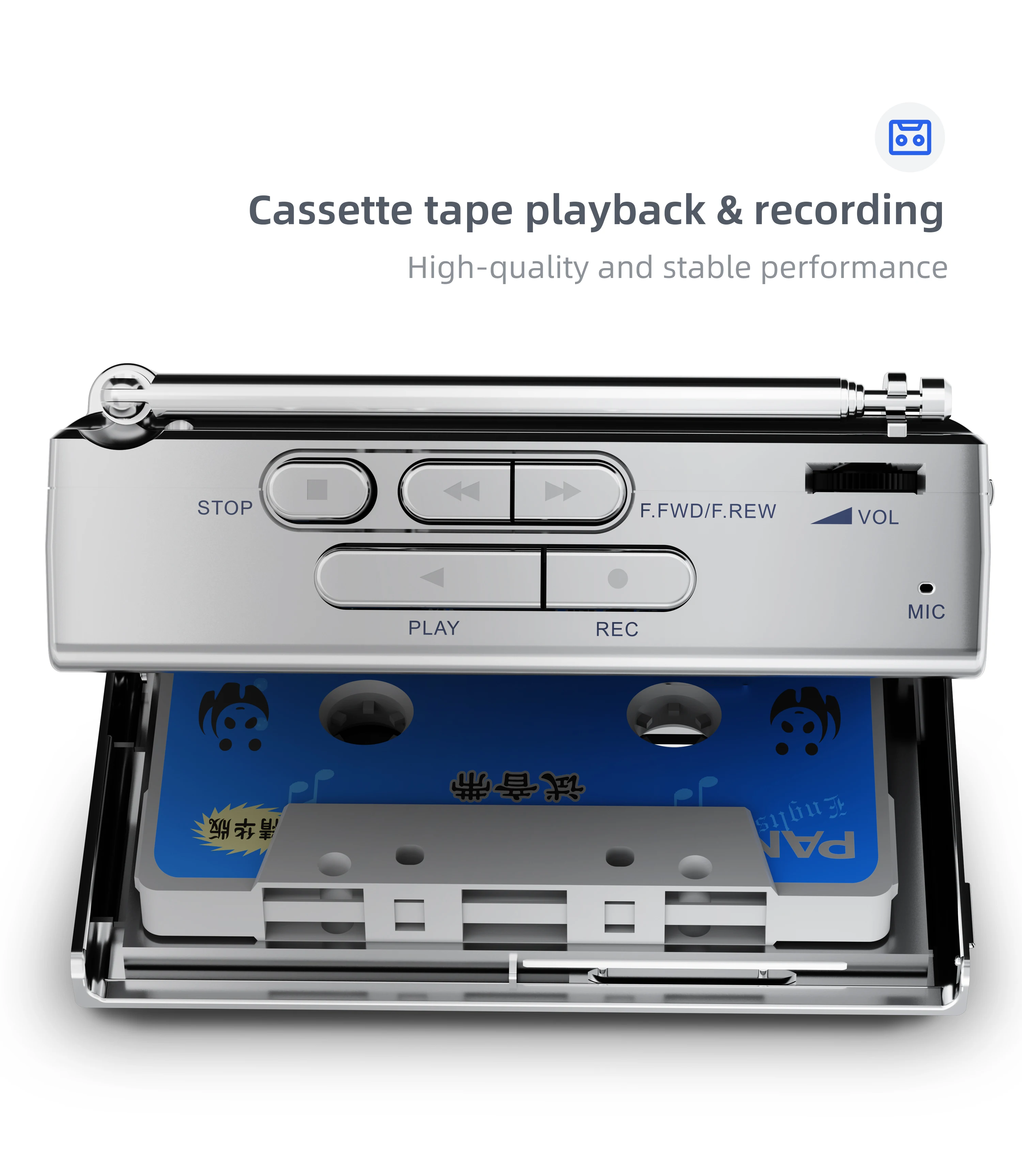Small Tape Recorder Player Cassette Convert To Mp3 Cassette Record