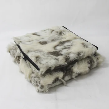 HStex 2020 New Faux Fur Collapsible Folding Storage Fabric Puff Ottoman Cushion Shoes Changing Stool