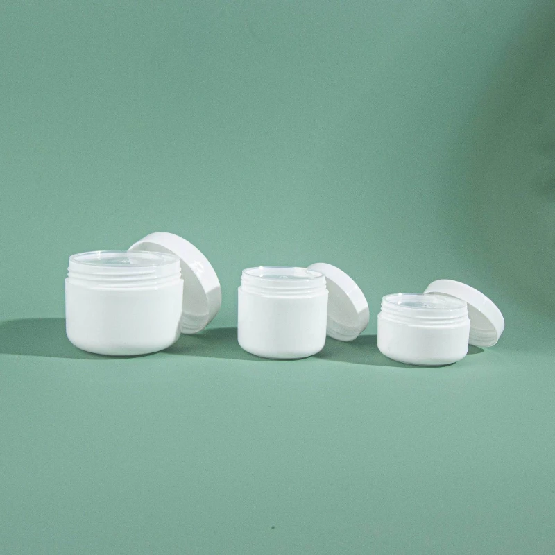White Plastic Jar With Lid 100ml 120ml 200ml PP Plastic Cosmetic Cream Jar Hot Sale Round Cosmetic Packaging