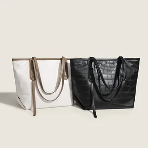 New Two-piece Set Large Capacity Women Commuting Tote Bag Fashion Shoulder Bag Zip Closure PU Shoulder Bags Handbag