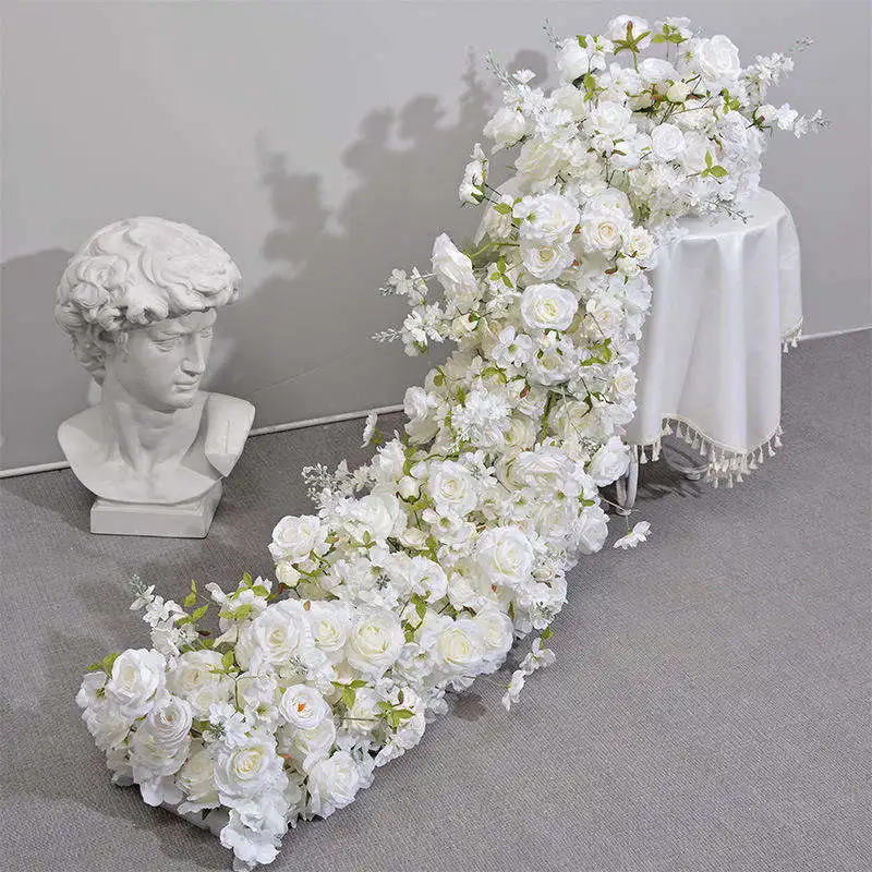 Spring Planting Artificial Flower Wedding Decoration Christmas Graduation Table Runner Guide Background for Wedding Occasions