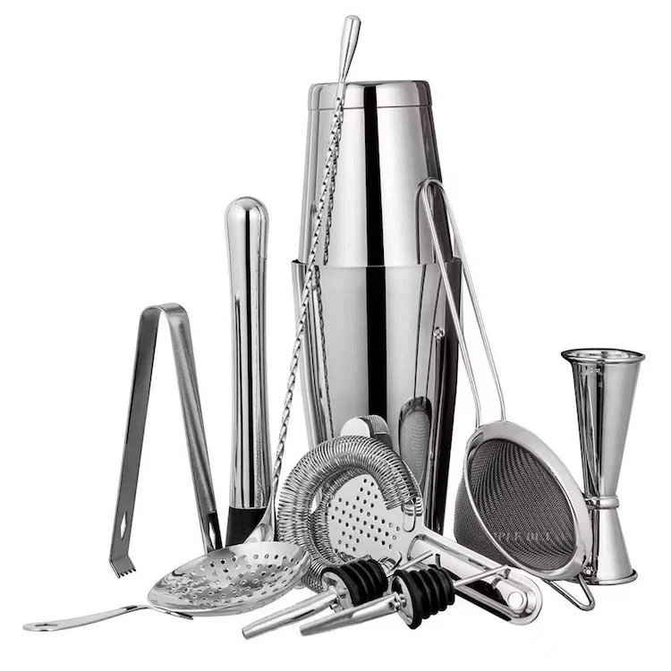 Sales OEM Professional Cheap Price Bar Tools Bartender Kit Stainless Steel Boston Cocktail Accessories Reusable Shaker Set with Custom Logo