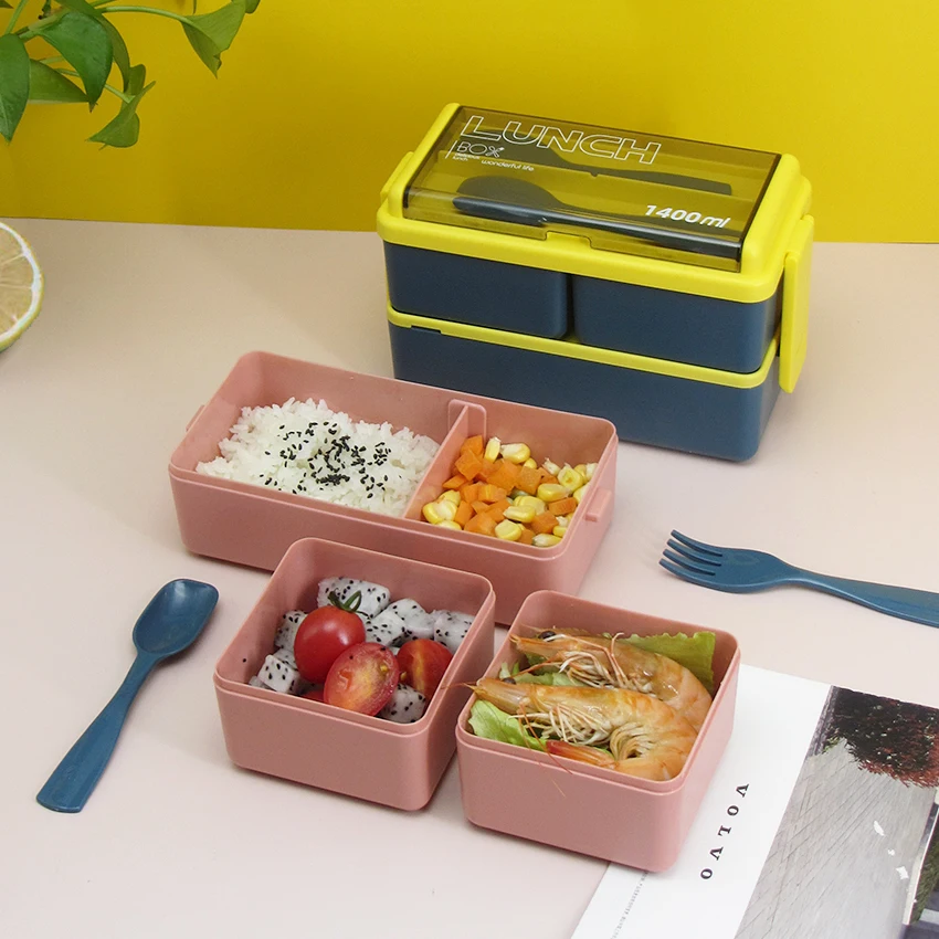 Lunch Box PP Food Storage Organizer Container Set Tiffin Box Rectangle Shantou Plastic Kids with Handbag Food Packing 32 CN;GUA