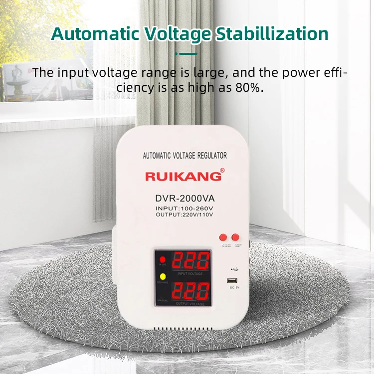 RUIKANG Automatic AC Voltage Regulator High Capacity Single Phase Voltage Stabilizer for Heavy Duty Gear Motor 50Hz Frequency