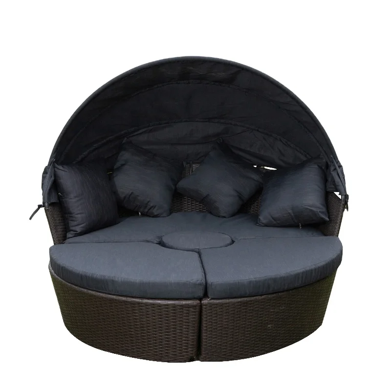 2020 New design Garden furniture Outdoor furniture round rattan woven waterproof sofa rattan sofa