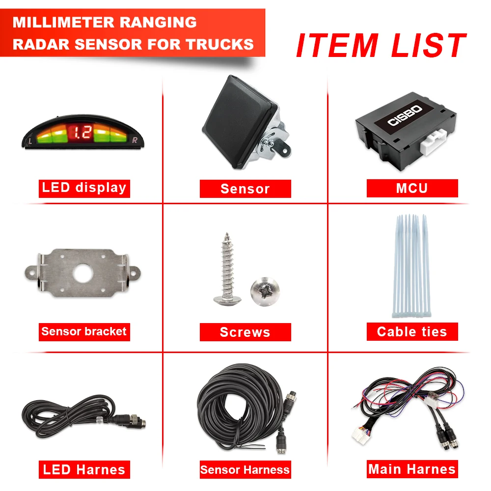 Forklift Reverse Sensor Radar Collision Avoidance Warning System For