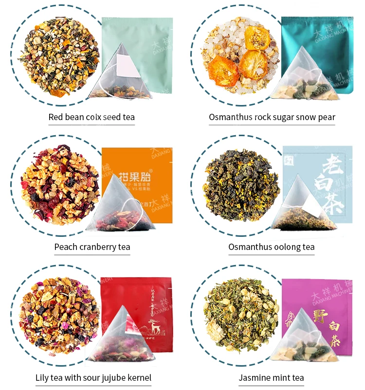 DCK-NW Manufacturer Cheap Multi Heads Pyramids Teabag Automatic Triangle Tea Bag Packing Machine details