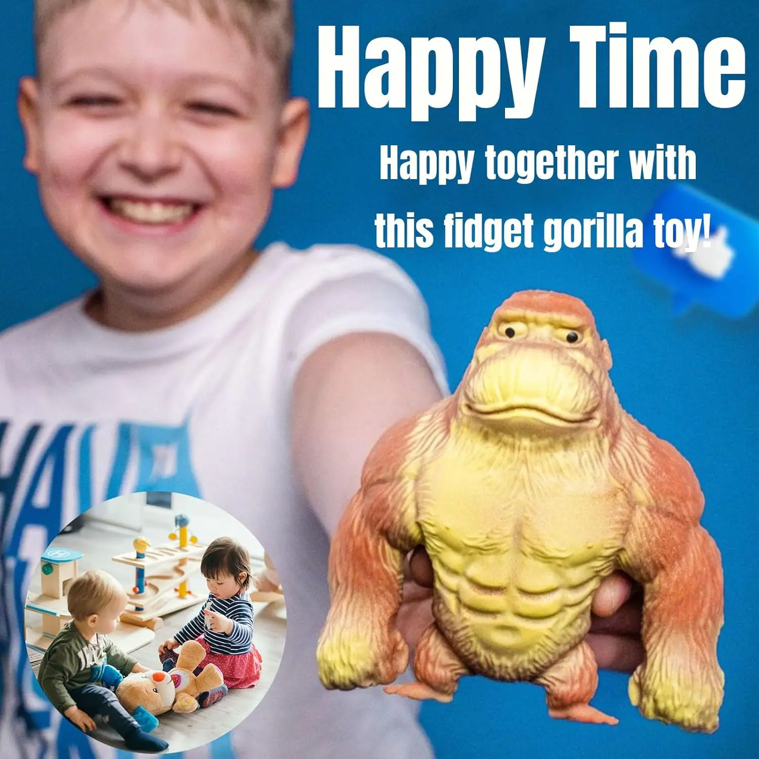 さるきち Squishy Monkey Toy, Stretch Gorilla Toy, Latex Gorilla Soft