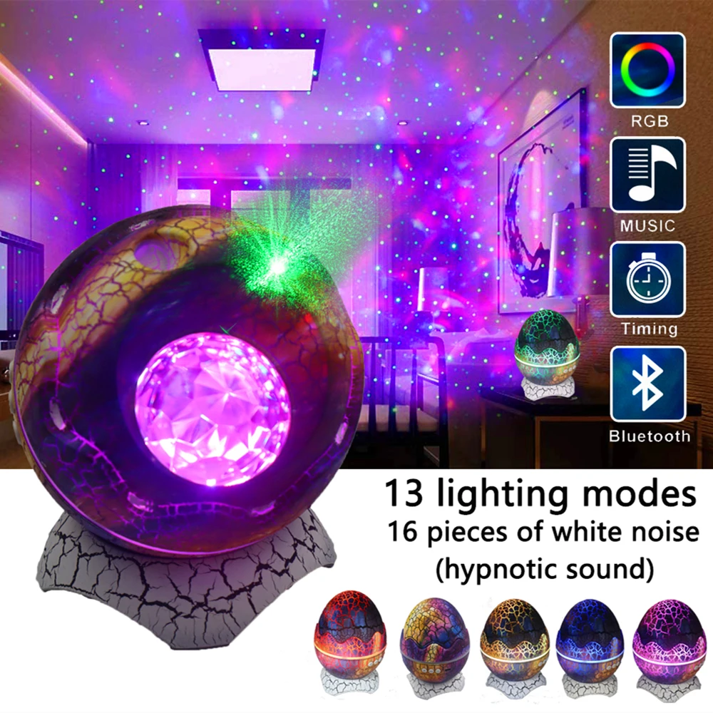 Proiettore Galaxy Con Luce Stellare E Onde Oceaniche, Altoparlante Bluetooth, 16 Colori E Telecomando, Lampada Notturna Per Cameretta, Effetto 3D - 2