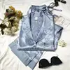 Blue long sleeve trousers]
