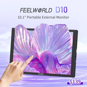 FEELWORLD D10 Plug-and-Play Laptop External Screen, Boot Screen Customization, FHD 1920x1200 Resolution, Factory Direct detail image