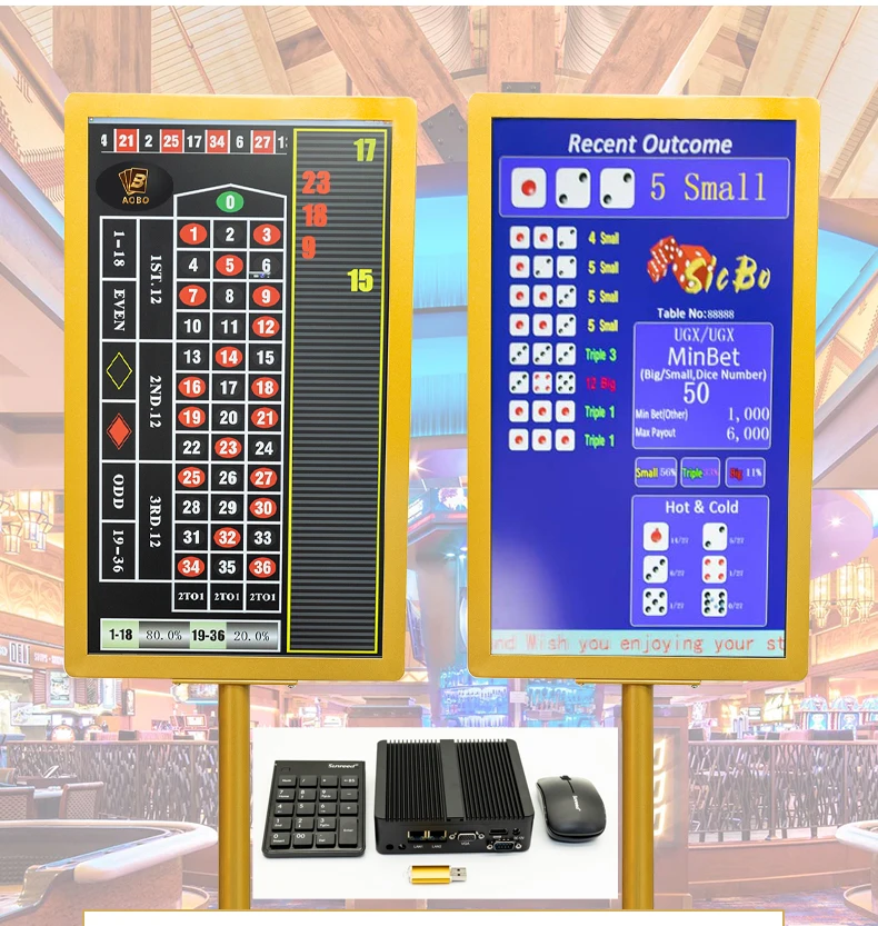 Customized Roulette Card 27 Inch Custom Double-Sided Host Casino - Roulette Screen