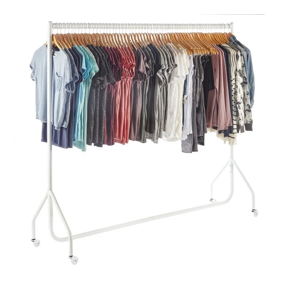 5⭐5ft HEAVY DUTY GARMENT CLOTHES RAIL HOME STORAGE HANGING RACK MARKET DISPLAY 