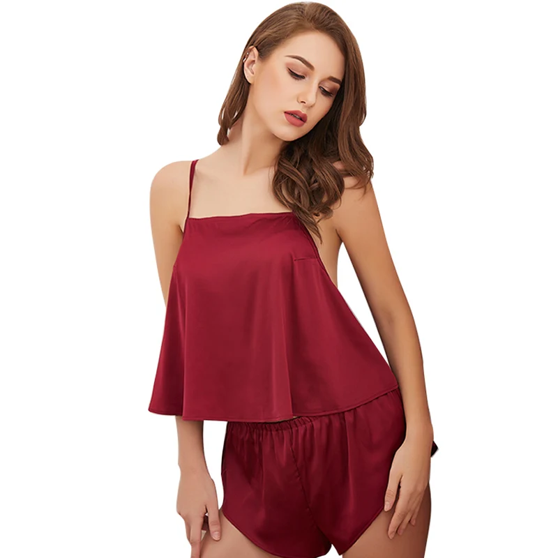 High Quality Lingerie Ladies Cami Straps Nightdress Mature Women Sexy Sleepwear