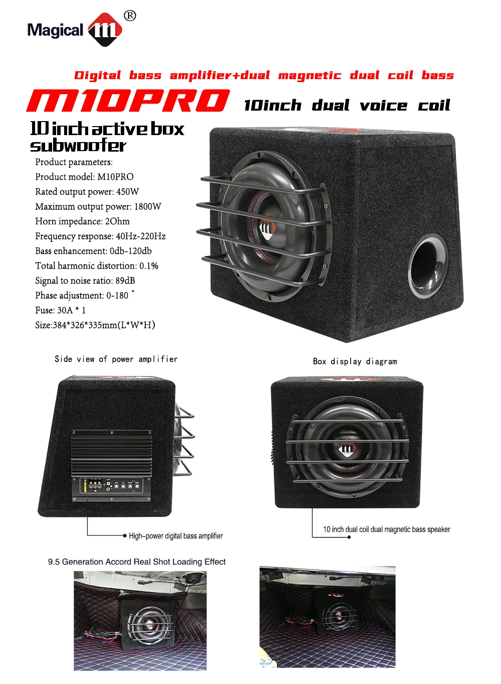 Subwoofer In Phase XT-10 Da 10 Pollici, 1200W Picco, 2 Ohm, Doppia Bobina, Per Audio Auto Potente