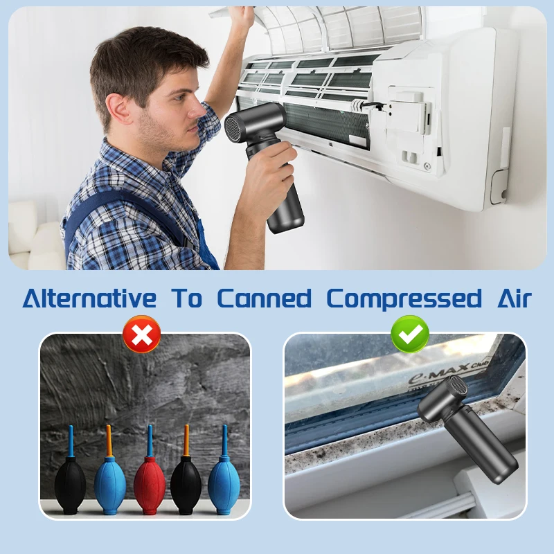130000RPM Turbo Fan Brushless Motor DIY Electric Mini Air Duster Blower Gun Computer Keyboard Cleaner Rechargeable - view 6