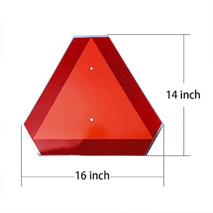 Slow Moving Vehicle Sign Safety Triangles Dot Approved Aluminum Diamond Grade Reflective Outdoor Use for Golf Cart