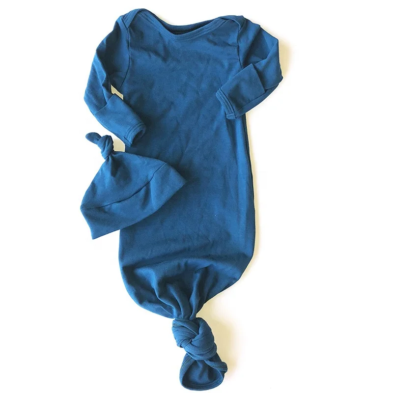 Узелковое детское платье, комплект платья для сна, шапка/повязка на голову 0-3 м