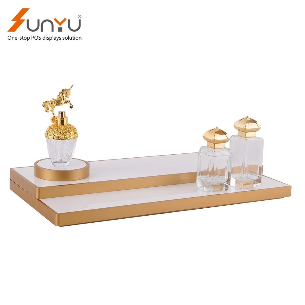 Sunyu Luxury Custom Retail Acrylic Cosmetic Perfume Display Stand Cosmetic Display Stand