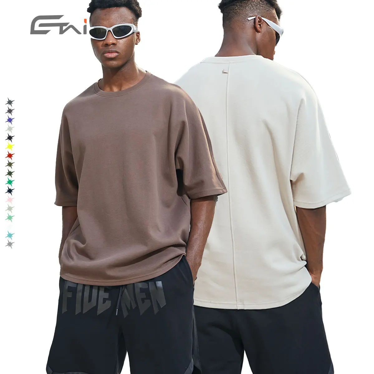 Custom Brand Logo Vintage Men's Loose Side Vent T-Shirt New Design Heavy Weight 100% Cotton Quick Dry Oversized Fit
