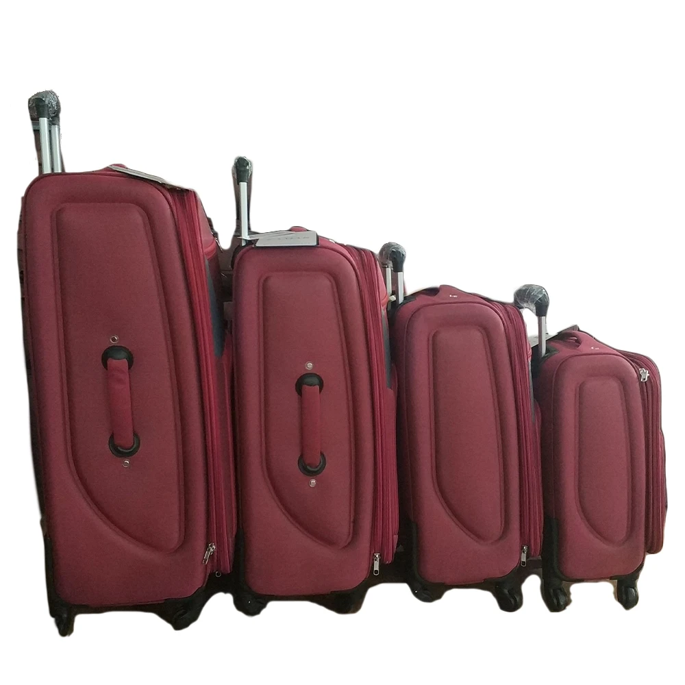 Wholesale Promotion Factory Soft EVA Small Twill Suit Cases Trolley Luggage Travel Bags 4 Piece Set With 4 Wheels