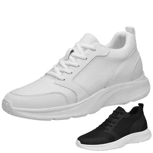 Men's Sneakers Road Running Shoes Height Increasing Platform Minimal for Mesh Athletic Low-top Lace Sport Breathable Soft Spring