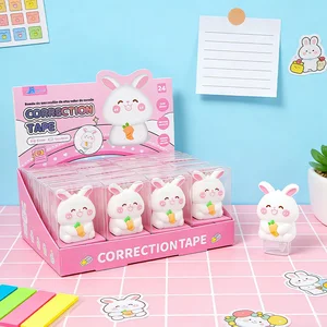 Single PET Box Correction Tape - Rabbit & Carrot Pattern | Office School Stationery