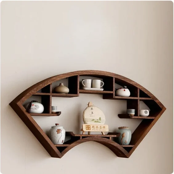 Solid Wood Chinese Style Wall Mounted Display Rack Simple Antique Teapot Rack Buy Chinese