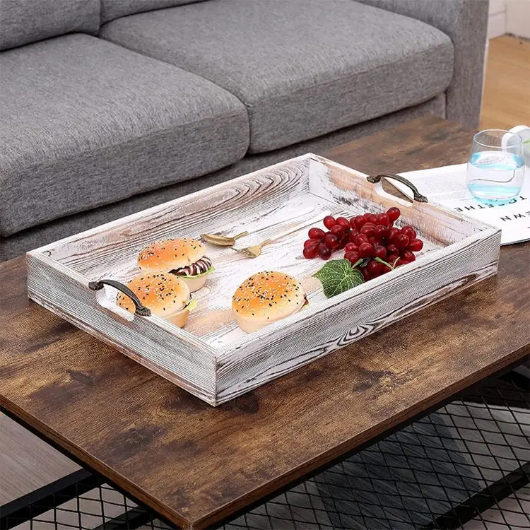 20 дюймов ретро ржавый твердый деревянный стол дисплей кухня оптовая продажа деревянные лотки