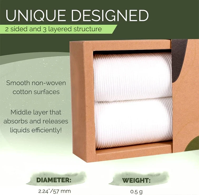 Cotton Rounds Makeup Remover Pads Lint Free Ecofriendly Use As