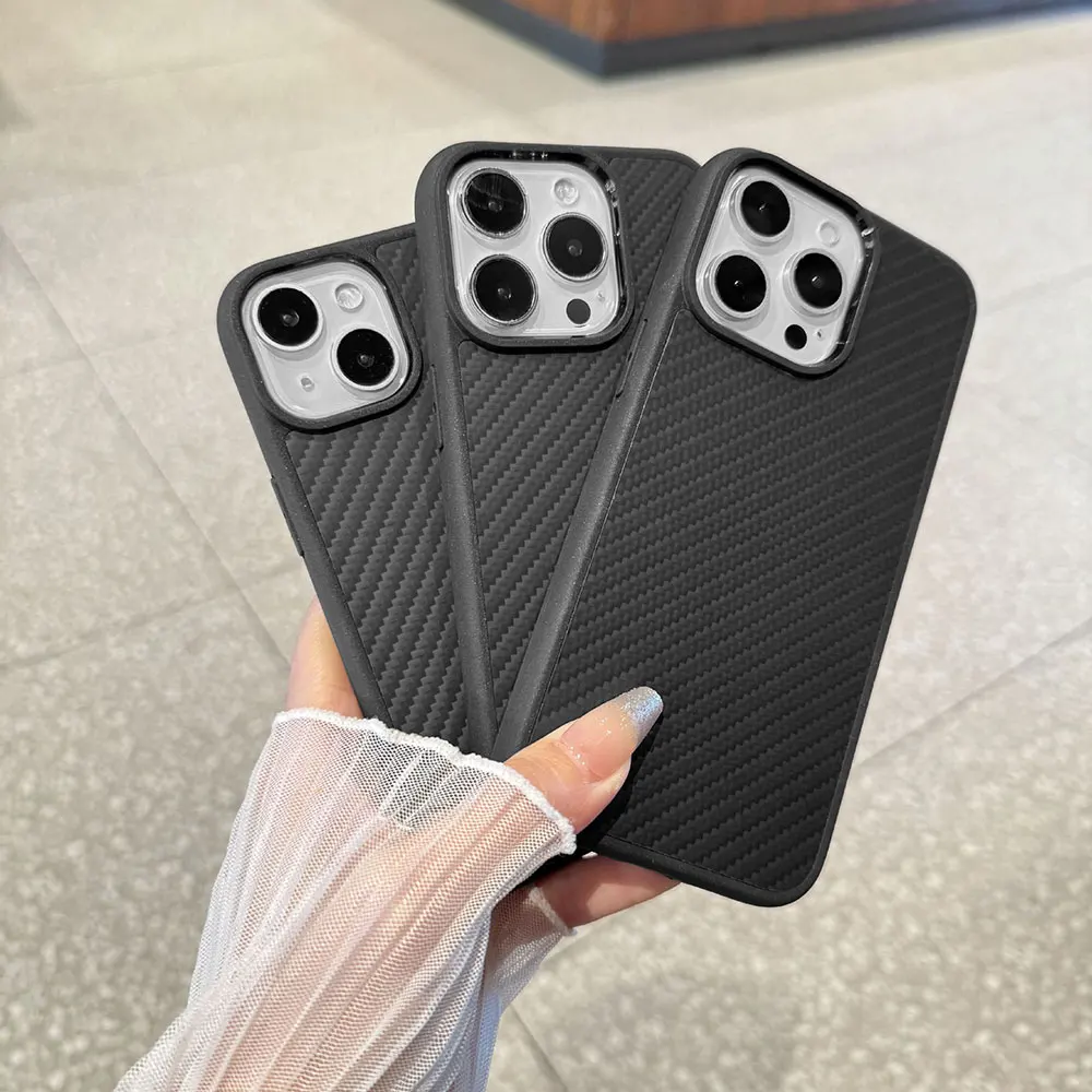 Aramid Fiber Phone Case For Iphone 15 14 13 12 11 7 Xr Xs Max Pro Plus Simple Business Skin Friendly Anti Fall Sjk481 Laudtec manufacture