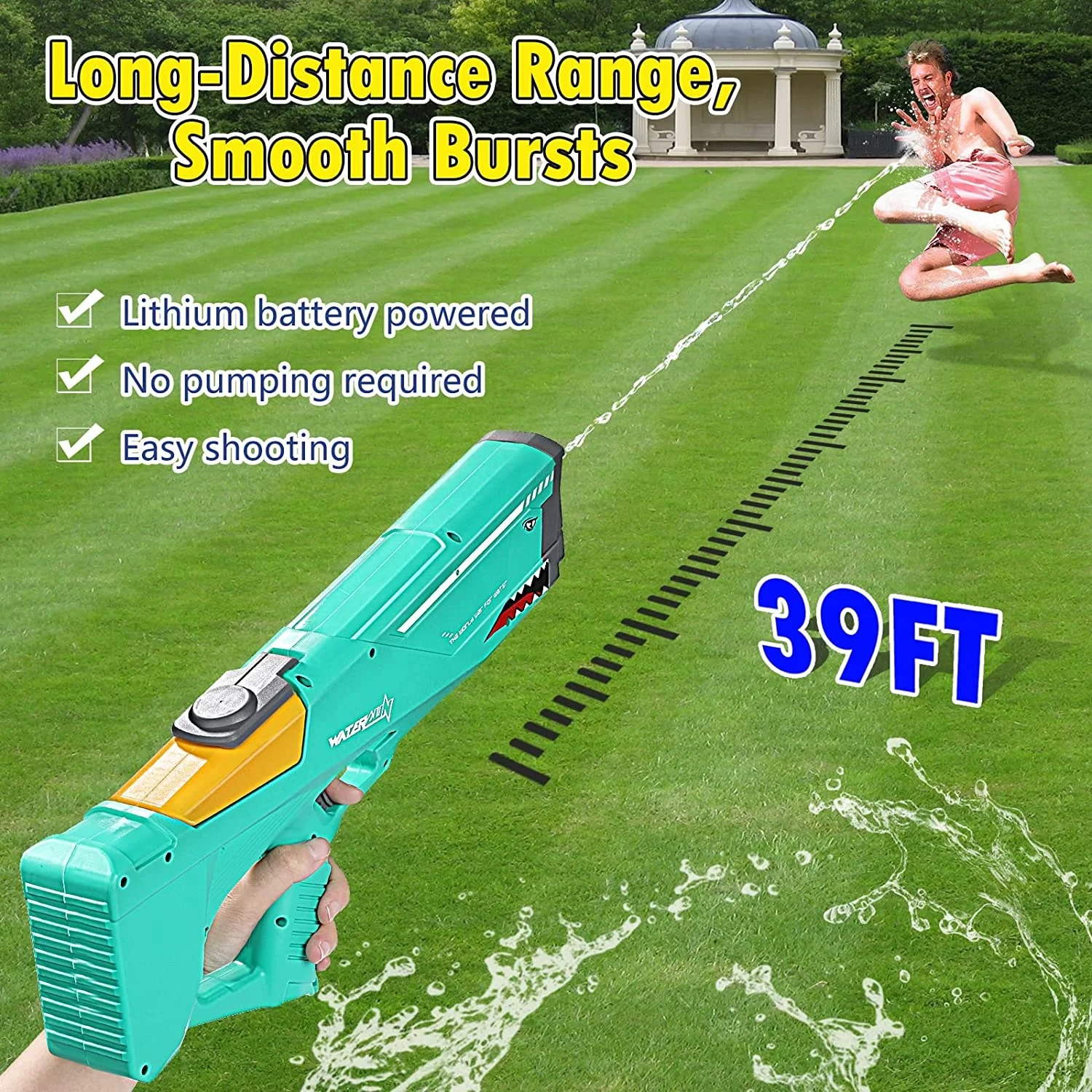 Songkran Electric Water Gun Automatic Reload Water Squirt Guns High Capacity Water Super Soaker Gun Toy for Adults