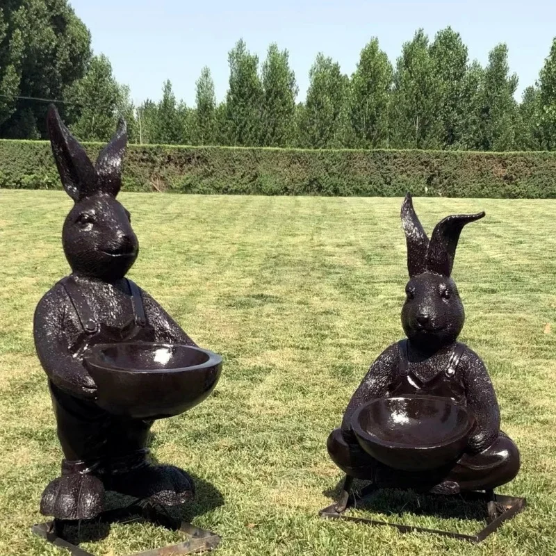 Large Outdoor Garden Bronze Walking Dancing Rabbit Sculpture with ...