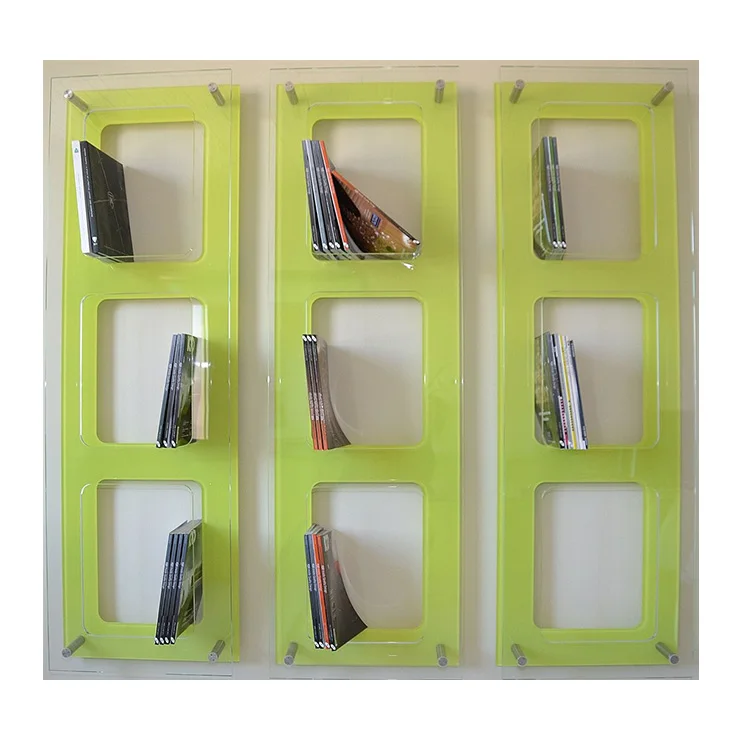 Modern Shelf Vertical Horizontal Hanging Wall Tempered Glass Book Case Steel Glass Stainless Steel Bookcase In All Ral Colors